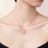 Personalized Jewelry | Custom 18k Rose Gold Plated Family Heart Two Name Necklace Birthday Gifts Rose Gold – Womens