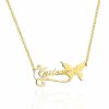 Personalized Jewelry | Custom Butterfly Name Necklace Gold – Womens