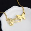 Personalized Jewelry | Custom Butterfly Name Necklace Gold – Womens