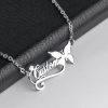 Personalized Jewelry | Custom Butterfly Name Necklace Gold – Womens