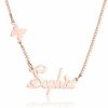 Personalized Jewelry | Custom Butterfly Name Necklace Rose Gold – Womens