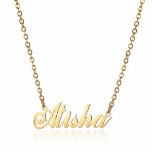 Personalized Jewelry | Custom Heart Name Necklace With Heart Gold – Womens