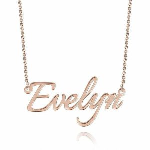 Personalized Jewelry | Custom Letter Name Necklace Rose Gold – Womens