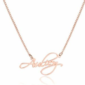 Personalized Jewelry | Custom Letter Name Necklace Rose Gold – Womens