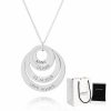 Personalized Jewelry | Custom Silver Circle Family Four Engraved Necklace Birthday Gifts Silver – Womens