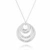 Personalized Jewelry | Custom Silver Circle Family Four Engraved Necklace Birthday Gifts Silver – Womens