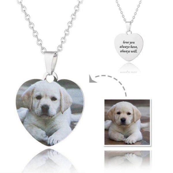 Personalized Jewelry | Custom Silver Heart Photo Necklace  – Womens