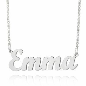 Personalized Jewelry | Custom Silver Letter Name Necklace Birthday Gifts Silver – Womens