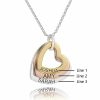 Personalized Jewelry | Custom Sterling Silver Family Heart Three Engraved Necklace Birthday Gifts Silver – Womens