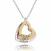 Personalized Jewelry | Custom Sterling Silver Family Heart Three Engraved Necklace Birthday Gifts Silver – Womens