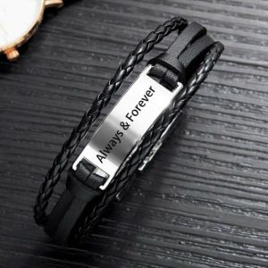 Personalized Jewelry | Engraving/Engraved Men’s Name Bracelets Black – Womens