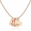 Personalized Jewelry | Family Heart Engraved Necklace Gold – Womens