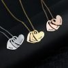 Personalized Jewelry | Family Heart Engraved Necklace Gold – Womens