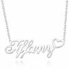 Personalized Jewelry | Heart Letter Name Necklace Silver – Womens