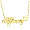 Personalized Jewelry | Heart Letter Name Necklace Silver – Womens