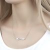 Personalized Jewelry | Letter Attractive Beautiful Classic Elegant Name Necklace With Wings Silver – Womens