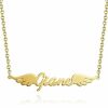 Personalized Jewelry | Letter Attractive Beautiful Classic Elegant Name Necklace With Wings Silver – Womens