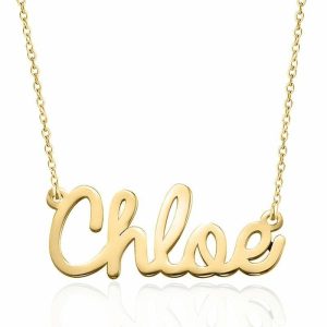 Personalized Jewelry | Letter Name Necklace Gold – Womens