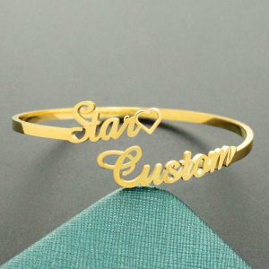 Personalized Jewelry | – Personalized Attractive Beautiful Classic Metal (Sold in a single piece) Gold – Womens