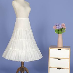 Petticoats | A-Line Slip Knee-Length 2 Tiers Petticoats White – Womens