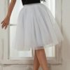 Petticoats | A-Line Slip Knee-Length 5 Tiers Petticoats White – Womens