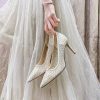 Pumps | Women’s Heels Bridesmaid Shoes Work Party Evening Elegant Simple Mesh Stiletto Heel High Heel Point Toe Slip On Shoes Apricot – Womens