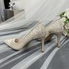 Pumps | Women’s Heels Bridesmaid Shoes Work Party Evening Elegant Simple Mesh Stiletto Heel High Heel Point Toe Slip On Shoes Apricot – Womens