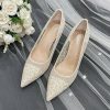 Pumps | Women’s Heels Bridesmaid Shoes Work Party Evening Elegant Simple Mesh Stiletto Heel High Heel Point Toe Slip On Shoes Apricot – Womens