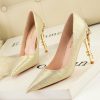 Pumps | Women’s Heels Party Evening High Heel Decorative Heel Pumps Glitter Point Toe Shoes Gold – Womens