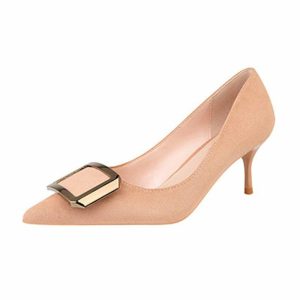 Pumps | Women’s Heels Work Party Evening Elegant Office Suede High Heel Point Toe Solid Color Slip On Shoes Apricot – Womens