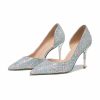 Pumps | Women’s Pumps Party Prom Evening Elegant Glitter High Heel Point Toe Slip On Shoes Light Blue – Womens