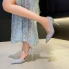 Pumps | Women’s Pumps Party Prom Evening Elegant Glitter High Heel Point Toe Slip On Shoes Light Blue – Womens