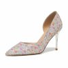 Pumps | Women’s Pumps Party Prom Evening Elegant Glitter High Heel Point Toe Slip On Shoes Light Blue – Womens