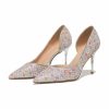 Pumps | Women’s Pumps Party Prom Evening Elegant Glitter High Heel Point Toe Slip On Shoes Light Blue – Womens