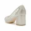 Pumps | Women’s Pumps Wedding Party Elegant PU Leather Chunky Heel Block Heel Point Toe Rhinestone Slip On Shoes Silver – Womens