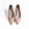 Pumps | Women’s Pumps Work Simple Office PU Leather Flare Heel Point Toe Solid Color Slip On Shoes Nude – Womens