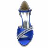 Pumps | Women’s Sandals Wedding Party Elegant Party Sexy Satin Kitten Heel Open Toe Buckle Rhinestone Shoes Dark Blue – Womens