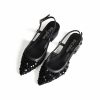 Pumps | Women’s Slingbacks Work Daily Casual Glitter Chunky Heel Low Heel Point Toe Sequin Solid Color Slip On Shoes Black – Womens