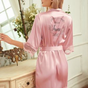 Robes | Charmeuse Bridesmaid Bride Mom Women Robes Personalized Robes/Pajamas Blushing Pink – Womens