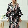 Robes | Charmeuse Bridesmaid Bride Women Robes Black – Womens