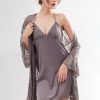 Robes | Elegant Sexy Bride Robes Polyester Lingerie Set Robes Gray – Womens