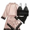 Robes | Lace Bridesmaid Bride Women multi-piece Robes/Pajamas Champagne – Womens