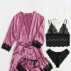 Robes | Lace Bridesmaid Bride Women multi-piece Robes/Pajamas Champagne – Womens