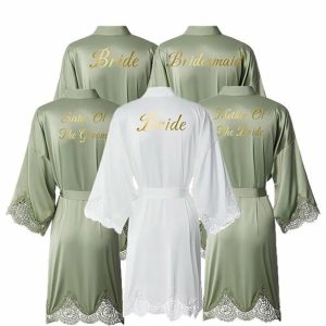 Robes | Personalized Polyester Imitated Silk Bridesmaid Bride Robes As Picture – Womens