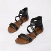 Sandals | Women’s Sandals Beach Daily Boho Casual PU Leather Gladiator Sandals Roman Sandals Flat Heel Open Toe Summer Zipper Shoes Brown – Womens