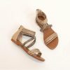 Sandals | Women’s Sandals Beach Daily Boho Casual PU Leather Gladiator Sandals Roman Sandals Flat Heel Open Toe Summer Zipper Shoes Brown – Womens