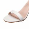 Sandals | Women’s Sandals Cocktail Daily Elegant Leatherette Bridesmaid Shoes Ankle Strap Sandals Block Heel Open Toe Solid Color Summer Buckle Shoes White – Womens