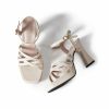 Sandals | Women’s Sandals Cocktail Elegant PU Leather Platform Sandals Flare Heel Open Toe Summer Buckle Shoes Beige – Womens