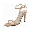 Sandals | Women’s Sandals Cocktail Evening Party Simple PU Leather Ankle Strap Sandals High Heel Open Toe Solid Color Summer Buckle Shoes Black – Womens