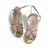 Sandals | Women’s Sandals Cocktail Evening Prom Party Sexy PU Leather Ankle Strap Sandals Flare Heel High Heel Open Toe Summer Buckle Shoes Gold – Womens